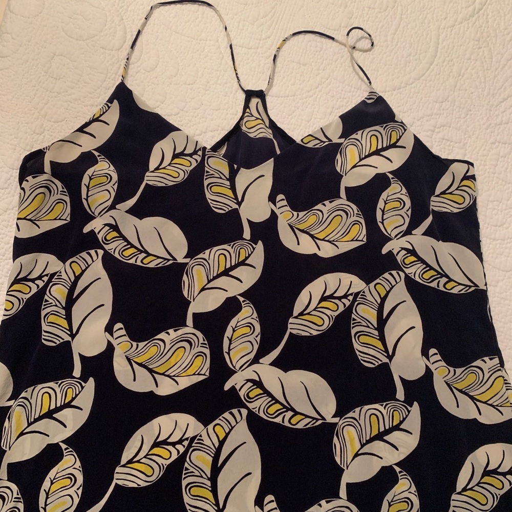J Crew Navy Floral Tank